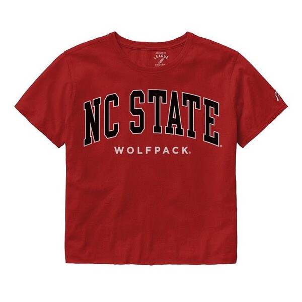 Ladies Cropped Tee - Red - Nc State